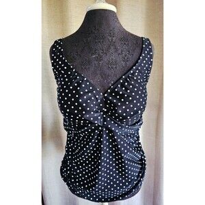 Lauren Ralph Lauren Black And White Polka Dot Tankini Sz 18W